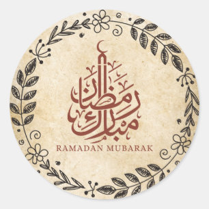 Vintage Ramadan Mubarak  Classic Round Sticker