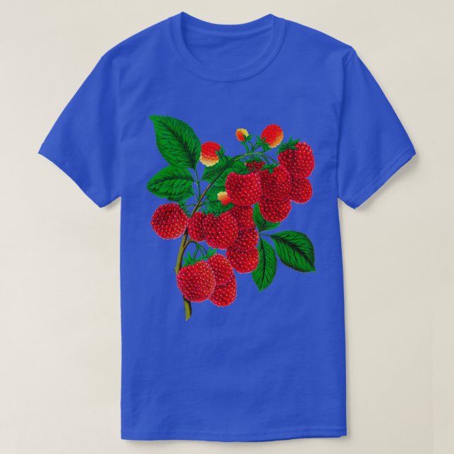 Vintage Raspberry Botanical illustration T-Shirt (Design Front)