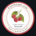 Vintage Raspberry Jam jar Canning label<br><div class="desc">Personalised hand painted watercolor vintage style Raspberry jam label. Perfect for home canning and gift giving.  Fill your information on label and enjoy.</div>