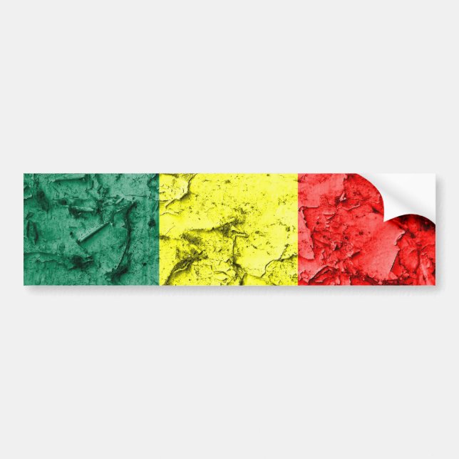 Vintage rasta flag bumper sticker (Front)