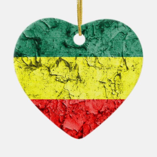 Vintage rasta flag ceramic ornament (Front)