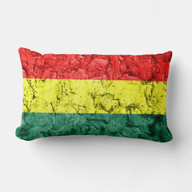 Vintage rasta flag lumbar cushion (Front)