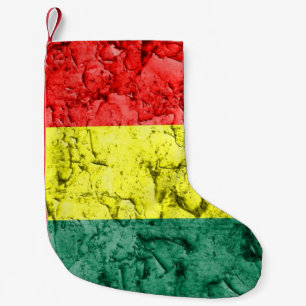 Vintage rasta flag small christmas stocking