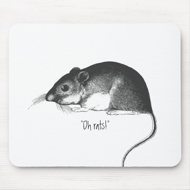 vintage rat mouse retro stylish chic   mouse pad (Front)
