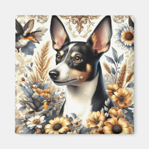 Vintage Rat Terrier Illustration Magnet
