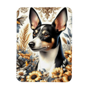 Vintage Rat Terrier Illustration Magnet