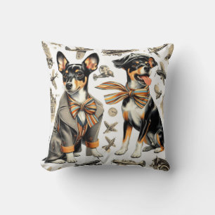 Vintage Rat Terrier Seamless Cushion
