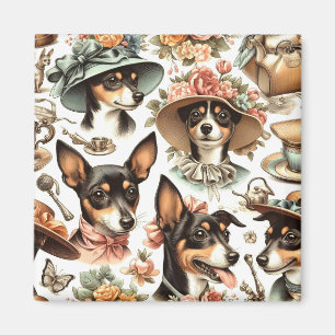 Vintage Rat Terrier Seamless Magnet