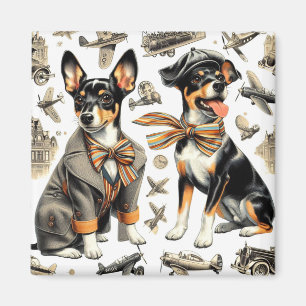Vintage Rat Terrier Seamless Magnet