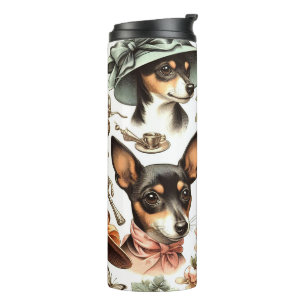Vintage Rat Terrier Seamless Thermal Tumbler