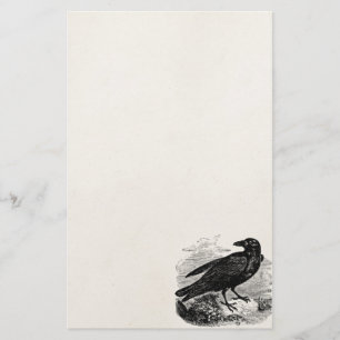 Vintage Raven Black Bird Crow Personalised Birds Stationery