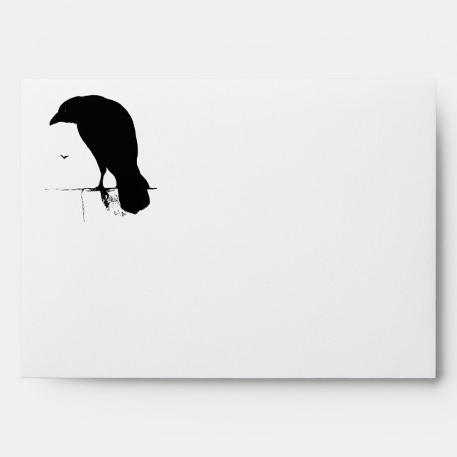 Vintage Raven - Customised Goth Crows Ravens Envelopes (Front)