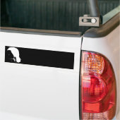 Vintage Raven Silhouette White on Black - Custom Bumper Sticker (On Truck)