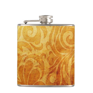 Vintage Razzle Dazzle In Gold Hip Flask