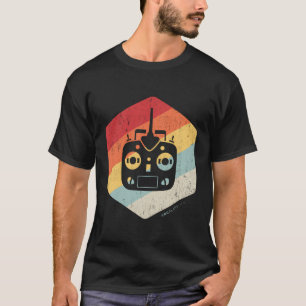 Vintage Rc Model Sunset Hexagon Rc Plane Pilot Rc T-Shirt