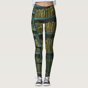 Vintage reading artwork gift leggings