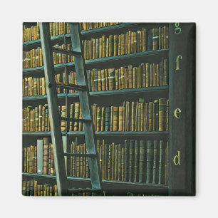 Vintage reading artwork gift magnet