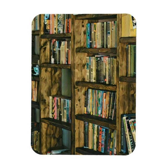 Vintage reading artwork magnet (Vertical)