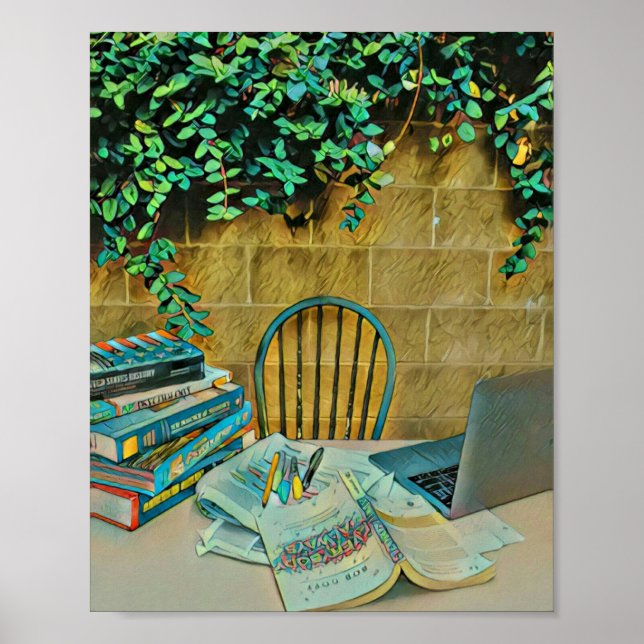 Vintage reading artwork poster (Front)