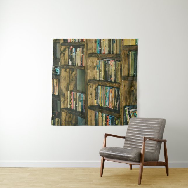 Vintage reading artwork tapestry (In Situ)