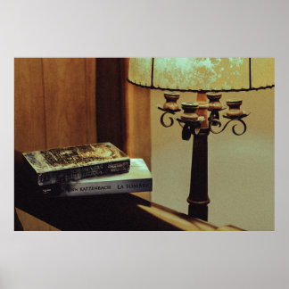 Vintage reading atmosphere poster with photograph