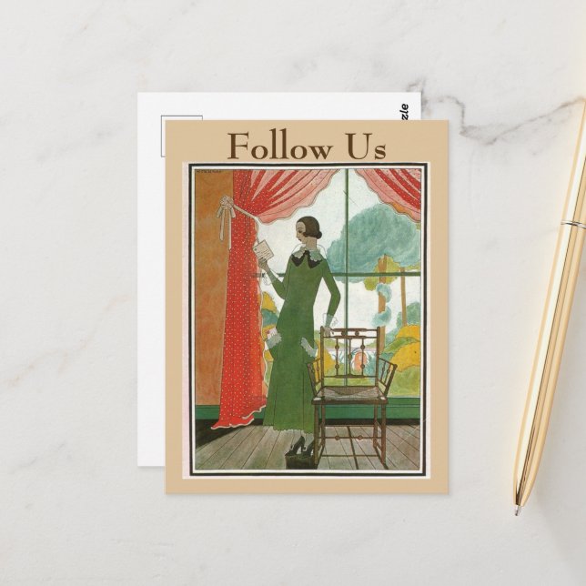 Vintage Reading,  change text Postcard (Front/Back In Situ)