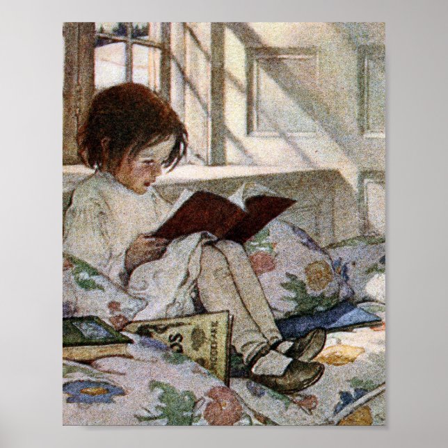 Vintage Reading Girl Poster (Front)