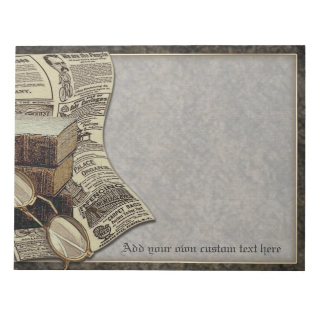 Vintage Reading Personalised Large Notepad (Front)