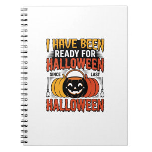 Vintage Ready For Halloween Candy Bucket Shirt Des Notebook