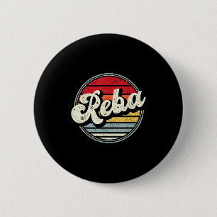 Vintage Reba Name Retro Style 70s 80s First For Me 6 Cm Round Badge