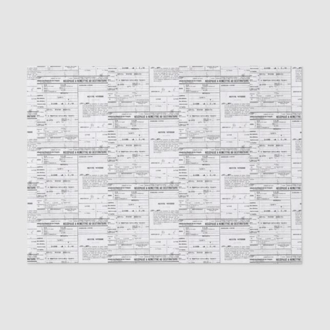 Vintage Receipt Tissue Paper (Front)