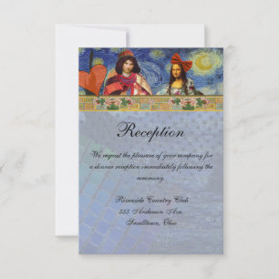Vintage Reception Inviation Rustic Fun Art Invitation