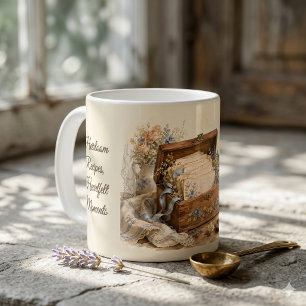Vintage Recipe Box Cottage Kitchen Coffee Mug