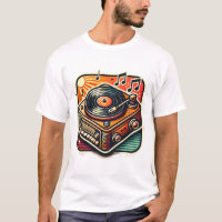 Vintage Record Player Sticker - Music Lover