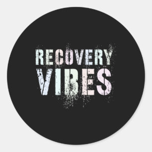 Vintage Recovery Vibes Sober Clean Aa Na Family Su Classic Round Sticker
