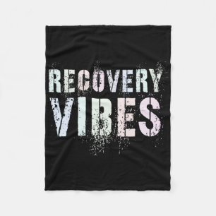 Vintage Recovery Vibes Sober Clean Aa Na Family Su Fleece Blanket