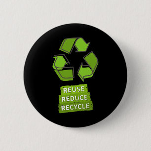 Vintage Recycle Logo Earth Day Nature Planet Conse 6 Cm Round Badge