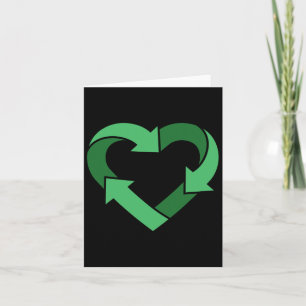 Vintage Recycle Logo Heart Shaped Earth Day Nature Card