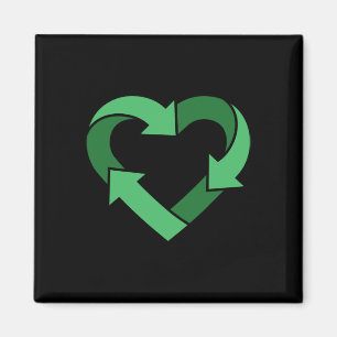 Vintage Recycle Logo Heart Shaped Earth Day Nature Magnet