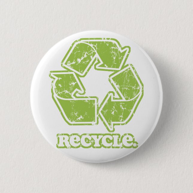 Vintage Recycle Sign Round Button (Front)
