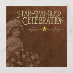 Vintage Red 4th of July Invitations