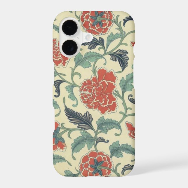 Vintage Red and Beige Floral Pattern (Back)