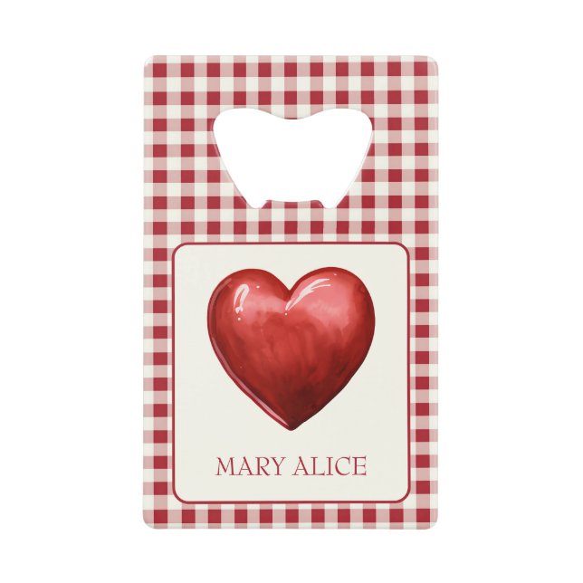 Vintage Red and Cream Gingham With Heart (Front)