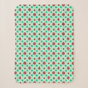 Vintage Red and Green Sherpa Blanket