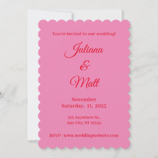 Vintage Red and Pink Italian Invitation