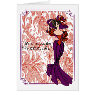 Vintage Red and Purple Lady Illustration