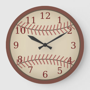 Vintage Red Baseball Clock