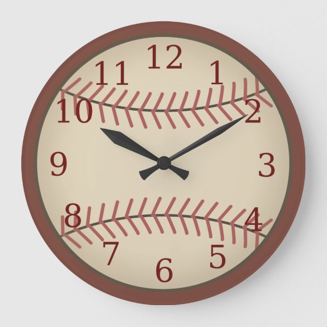 Vintage Red Baseball Clock  (Front)