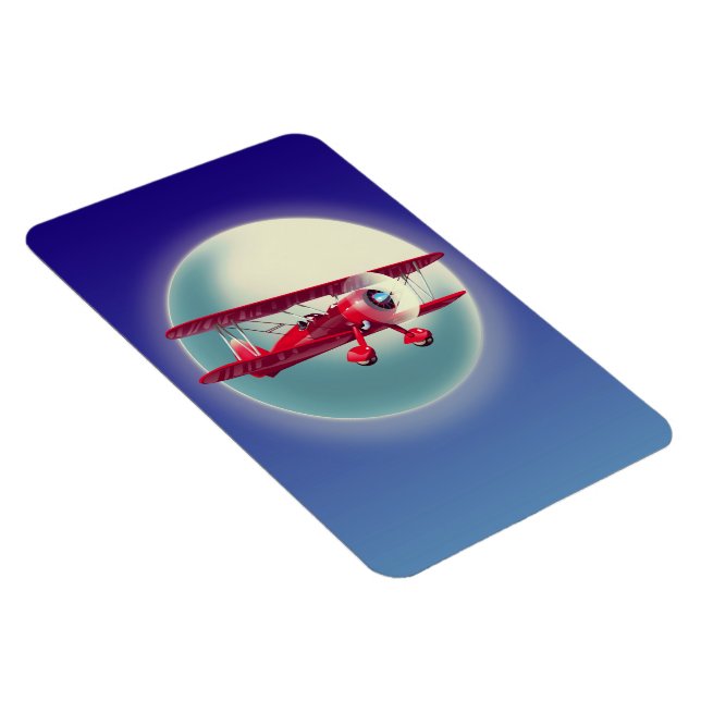 Vintage Red Biplane Magnet (Right Side)