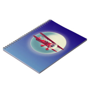 Vintage Red Biplane Notebook